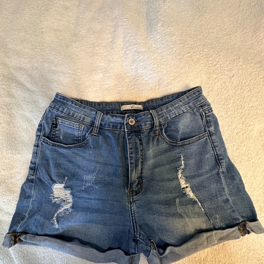 KanCan Denim Blue Distressed Women Shorts